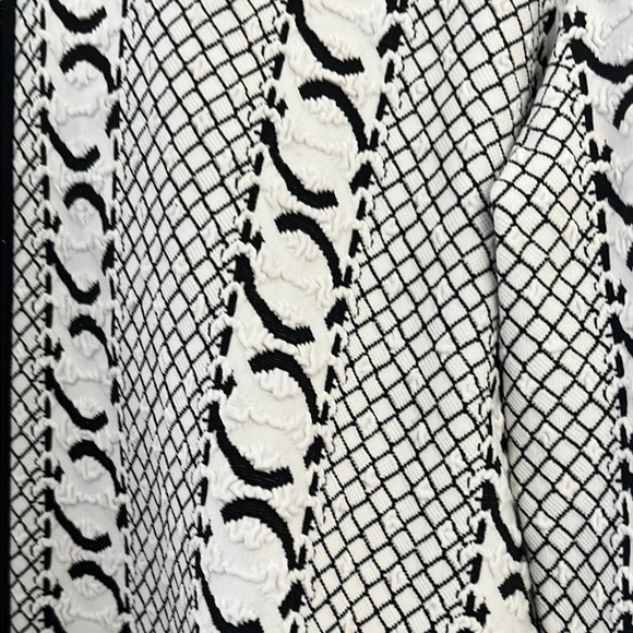 Ravel Black and White Blazer with Bold Monogram Pattern - Picture 3 of 8